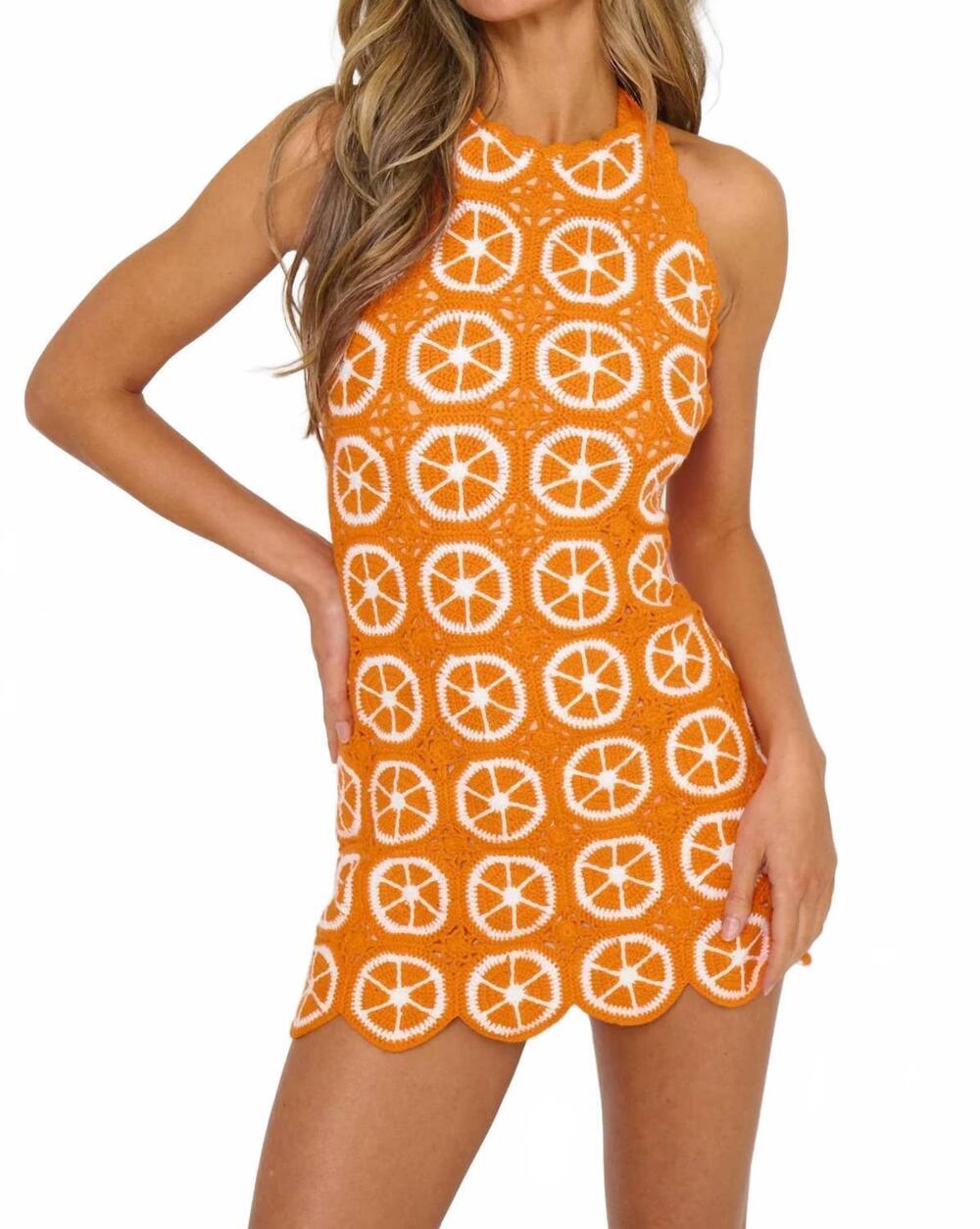 NEW SHOW ME YOUR MUMU happy halter mini dress in orange